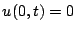 $ u(0,t)=0$