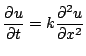 $\displaystyle \frac{\partial u}{\partial t} =k \frac{\partial u}{\partial x} $